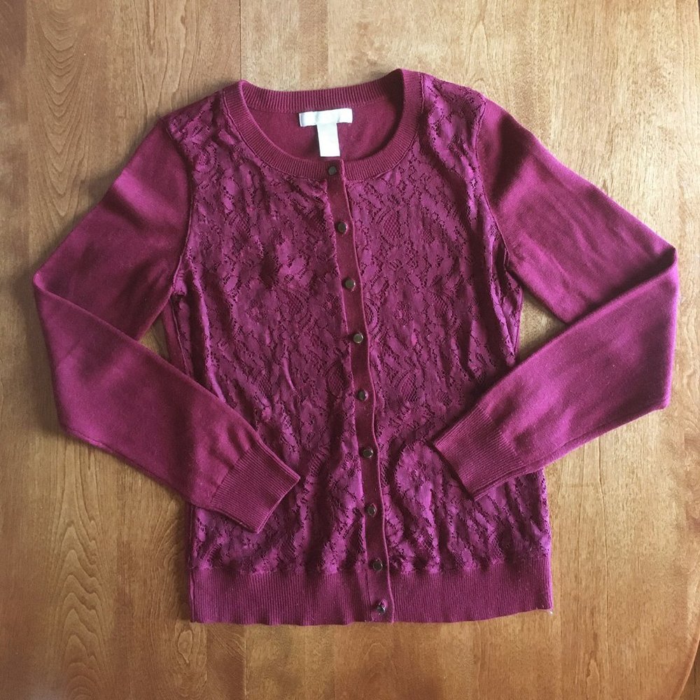 Banana Republic lace-front sweater S